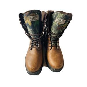 LL Bean Thinsulate Camouflage Boots Ultra 7 Med Men Hiking Tex Brown